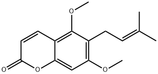 6-(3-Methyl-2-butenyl)-5,7-dimethoxy-2H-1-benzopyran-2-one Struktur