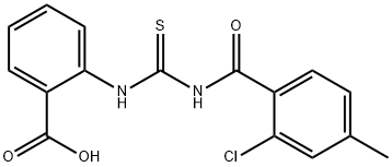 2-[[[(2-CHLORO-4-METHYLBENZOYL)AMINO]THIOXOMETHYL]AMINO]-BENZOIC ACID Struktur