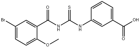 3-[[[(5-BROMO-2-METHOXYBENZOYL)AMINO]THIOXOMETHYL]AMINO]-BENZOIC ACID Structure