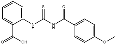 2-[[[(4-METHOXYBENZOYL)AMINO]THIOXOMETHYL]AMINO]-BENZOIC ACID Structure