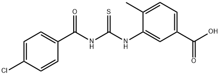 3-[[[(4-CHLOROBENZOYL)AMINO]THIOXOMETHYL]AMINO]-4-METHYL-BENZOIC ACID Struktur