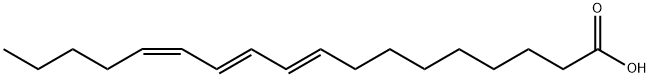 (9E,11E,13Z)-オクタデカ-9,11,13-トリエン酸 化学構造式
