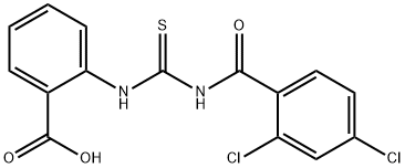 2-[[[(2,4-DICHLOROBENZOYL)AMINO]THIOXOMETHYL]AMINO]-BENZOIC ACID 化学構造式
