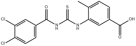 3-[[[(3,4-DICHLOROBENZOYL)AMINO]THIOXOMETHYL]AMINO]-4-METHYL-BENZOIC ACID Structure