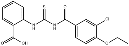 2-[[[(3-CHLORO-4-ETHOXYBENZOYL)AMINO]THIOXOMETHYL]AMINO]-BENZOIC ACID Struktur
