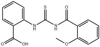 2-[[[(2-METHOXYBENZOYL)AMINO]THIOXOMETHYL]AMINO]-BENZOIC ACID Structure
