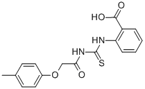 2-[[[[(4-METHYLPHENOXY)ACETYL]AMINO]THIOXOMETHYL]AMINO]-BENZOIC ACID Structure