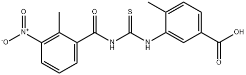 4-METHYL-3-[[[(2-METHYL-3-NITROBENZOYL)AMINO]THIOXOMETHYL]AMINO]-BENZOIC ACID Structure