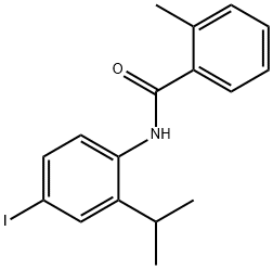 N-(4-ヨード-2-イソプロピルフェニル)-2-メチルベンズアミド 化学構造式