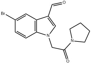 5-ブロモ-1-(2-オキソ-2-ピロリジン-1-イルエチル)-1H-インドール-3-カルブアルデヒド 化学構造式
