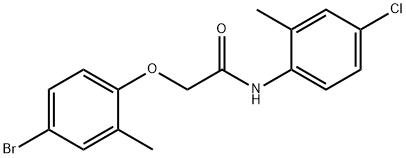 2-(4-ブロモ-2-メチルフェノキシ)-N-(4-クロロ-2-メチルフェニル)アセトアミド 化学構造式