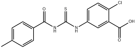 2-CHLORO-5-[[[(4-METHYLBENZOYL)AMINO]THIOXOMETHYL]AMINO]-BENZOIC ACID Structure