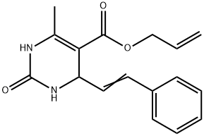5-Pyrimidinecarboxylicacid,1,2,3,4-tetrahydro-6-methyl-2-oxo-4-(2-phenylethenyl)-,2-propenylester(9CI) Struktur
