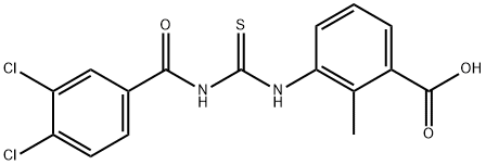 3-[[[(3,4-DICHLOROBENZOYL)AMINO]THIOXOMETHYL]AMINO]-2-METHYL-BENZOIC ACID Struktur