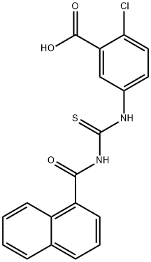 2-CHLORO-5-[[[(1-NAPHTHALENYLCARBONYL)AMINO]THIOXOMETHYL]AMINO]-BENZOIC ACID Structure