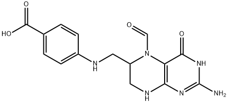 5-formyl-5,6,7,8-tetrahydropteroic acid 化学構造式