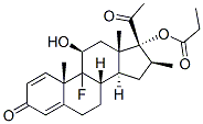 9-フルオロ-11β-ヒドロキシ-16β-メチル-17-[(1-オキソプロピル)オキシ]プレグナ-1,4-ジエン-3,20-ジオン 化学構造式