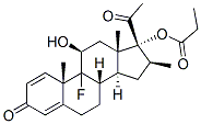 9-fluoro-11beta,17-dihydroxy-16beta-methylpregna-1,4-diene-3,20-dione 17-propionate Structure