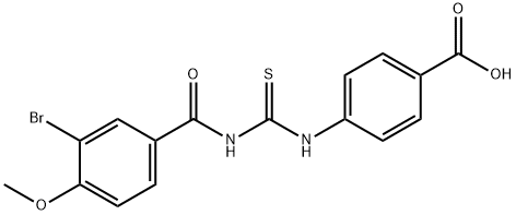 4-[[[(3-BROMO-4-METHOXYBENZOYL)AMINO]THIOXOMETHYL]AMINO]-BENZOIC ACID 结构式