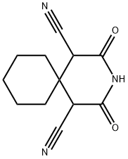 2,4-dioxo-3-azaspiro[5.5]undecane-1,5-dicarbonitrile  Struktur