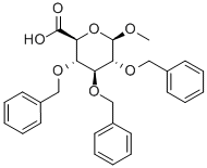 Methyl 2,3,4-tris-O-(phenylmethyl)-beta-D-glucopyranosiduronic acid Structure