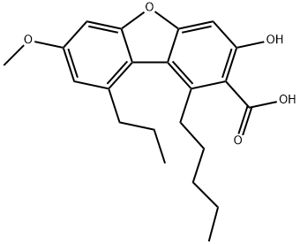 3-Hydroxy-7-methoxy-1-pentyl-9-propyl-2-dibenzofurancarboxylic acid Structure