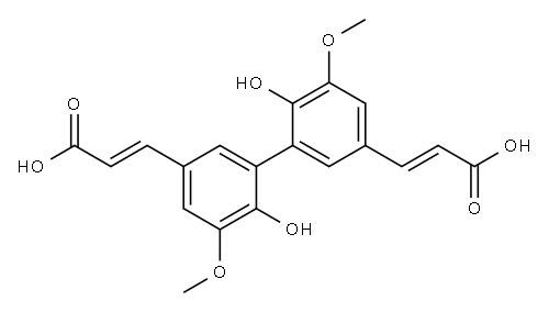 3-[3-[5-(2-carboxyethenyl)-2-hydroxy-3-methoxy-phenyl]-4-hydroxy-5-methoxy-phenyl]prop-2-enoic acid Structure