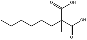 ヘキシルメチルマロン酸 化学構造式
