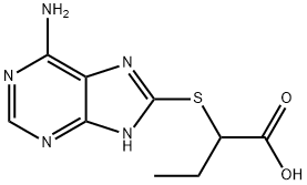 2-(6-AMINO-9H-PURIN-8-YLSULFANYL)-BUTYRIC ACID 结构式