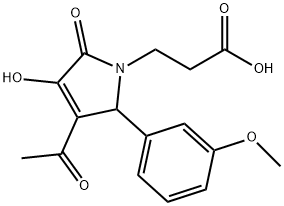 3-[3-ACETYL-4-HYDROXY-2-(3-METHOXY-PHENYL)-5-OXO-2,5-DIHYDRO-PYRROL-1-YL]-PROPIONIC ACID 化学構造式