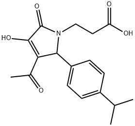 3-(3-乙酰基-4-羟基-2-(4-异丙基苯基)-5-氧代-2,5-二氢-1H-吡咯-1-基)丙酸, 436088-35-6, 结构式