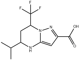 5-ISOPROPYL-7-TRIFLUOROMETHYL-4,5,6,7-TETRAHYDRO-PYRAZOLO[1,5-A]PYRIMIDINE-2-CARBOXYLIC ACID Structure