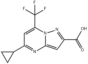 5-CYCLOPROPYL-7-(TRIFLUOROMETHYL)PYRAZOLO[1,5-A]PYRIMIDINE-2-CARBOXYLIC ACID 化学構造式