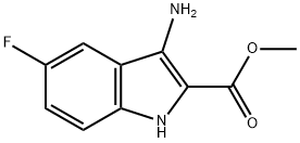 3-アミノ-5-フルオロ-1H-インドール-2-カルボン酸メチル 化学構造式