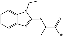 2-(1-ETHYL-1 H-BENZOIMIDAZOL-2-YLSULFANYL)-BUTYRIC ACID Structure