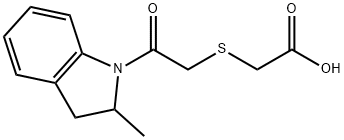 {[2-(2-methyl-2,3-dihydro-1H-indol-1-yl)-2-oxoethyl]thio}acetic acid Structure