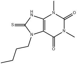 7-BUTYL-8-MERCAPTO-1,3-DIMETHYL-3,7-DIHYDRO-PURINE-2,6-DIONE Struktur