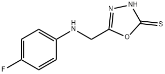 5-[(4-FLUORO-PHENYLAMINO)-METHYL]-[1,3,4]OXADIAZOLE-2-THIOL 化学構造式