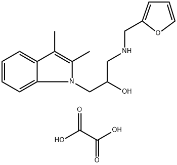 1-(2,3-DIMETHYL-INDOL-1-YL)-3-[(FURAN-2-YLMETHYL)-AMINO]-PROPAN-2-OL 化学構造式