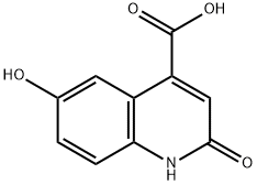 1,2-ジヒドロ-6-ヒドロキシ-2-オキソ-4-キノリンカルボン酸 化学構造式