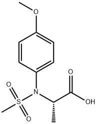 N-(4-甲氧苯基)-N-(甲基磺酰基)丙氨酸, 436811-06-2, 结构式