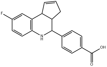 4-(8-FLUORO-3A,4,5,9B-TETRAHYDRO-3 H-CYCLOPENTA[ C ]QUINOLIN-4-YL)-BENZOIC ACID Struktur