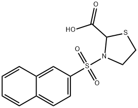 3-(NAPHTHALENE-2-SULFONYL)-THIAZOLIDINE-2-CARBOXYLIC ACID 化学構造式