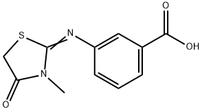 3-(3-METHYL-4-OXO-THIAZOLIDIN-2-YLIDENEAMINO)-BENZOIC ACID 化学構造式