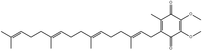2,3-ジメトキシ-5-メチル-6-[(2E,6E,10E)-3,7,11,15-テトラメチル-2,6,10,14-ヘキサデカテトラエニル]-2,5-シクロヘキサジエン-1,4-ジオン 化学構造式