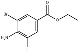 4-アミノ-3-ブロモ-5-ヨード安息香酸エチル 化学構造式
