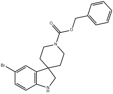 5-ブロモスピロ[インドリン-3,4'-ピペリジン]-1'-カルボン酸ベンジル 化学構造式