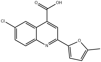 6-クロロ-2-(5-メチル-2-フリル)キノリン-4-カルボン酸 化学構造式