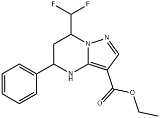 ethyl 7-(difluoromethyl)-5-phenyl-4,5,6,7-tetrahydropyrazolo[1,5-a]pyrimidine-3-carboxylate Structure