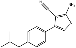 2-AMINO-4-(4-ISOBUTYLPHENYL)THIOPHENE-3-CARBONITRILE Struktur